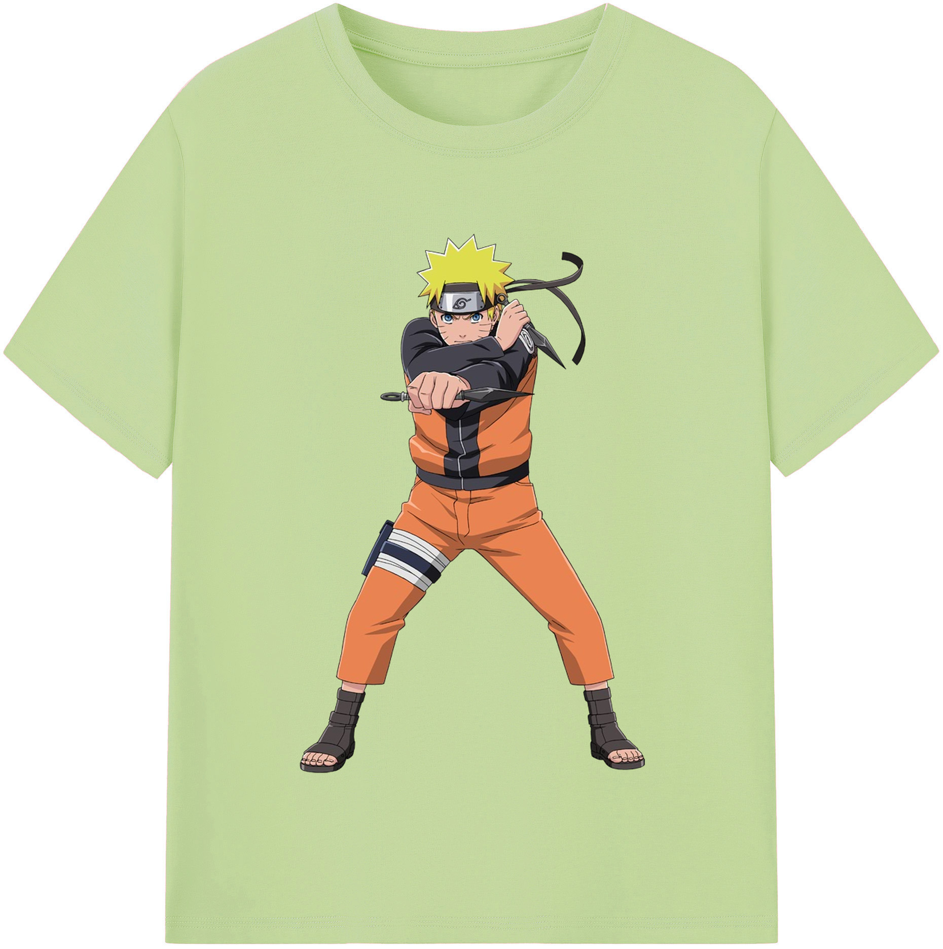 （画像用） NARUTO -ナルト- うずまき ナルト Uzumaki Naruto 綿100％半袖Tシャツ（フロントプリント）